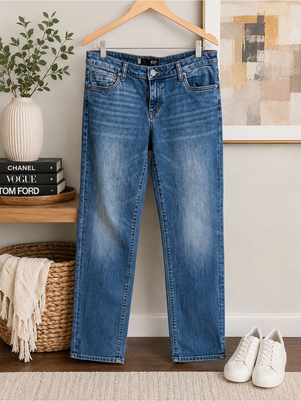 Kut From the Kloth Catherine Boyfriend Jeans Size 10 Medium Wash Stretch